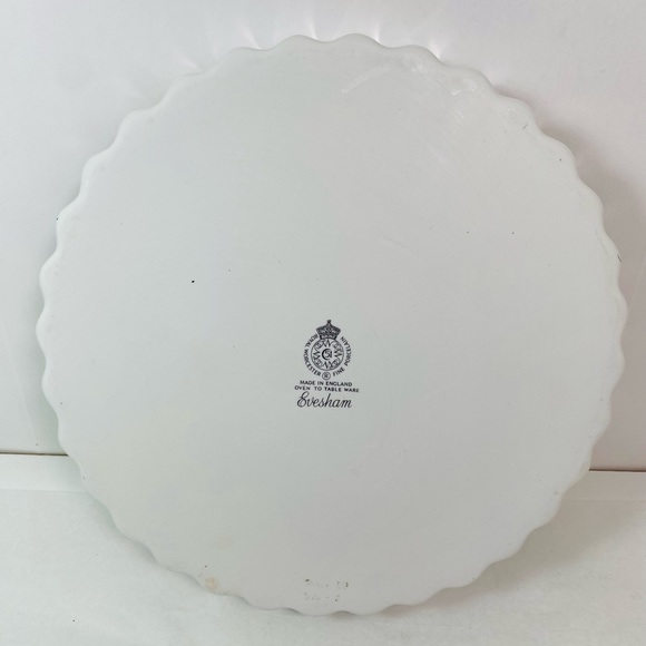 Evesham Gold Quiche Tarte Pie Porcelain Royal Worcester Fruit Gold Trim 8”1/2 - Picture 5 of 6